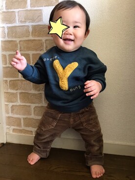 「NOBRAND」｜ゆっきさん（キッズ・70cm）の秋コーディネート