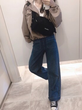 「トゥモローランド」｜「アイテム（マウンテンパーカー）」を使った、ぷにちゃさん（レディース・164cm）の秋コーディネート