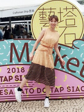 「棉麻」｜Ginnieさん（レディース・160cm）の春コーディネート