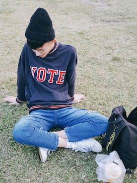 「Ed Hardy（エドハーディー）のアイテム（バッグ）」を使った、宋さん（メンズ・170cm）の夏コーディネート