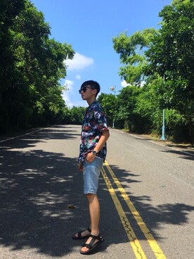 「NET（ネット）のアイテム（パンツ）」を使った、宋さん（メンズ・170cm）の夏コーディネート