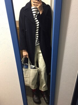 「アイテム（ピーコート）」を使った、donkunさん（レディース・163cm・30代）の冬コーディネート