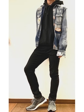 「M（エム）のアイテム（ジャケット/アウター）」を使った、かめさん（メンズ・173cm）の秋コーディネート