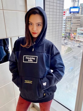 「FR2」｜「アイテム（スウェット）」を使った、RISAKOさん（レディース・162cm）の秋コーディネート