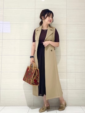 「andemiu」｜「アイテム（トレンチコート）」を使った、たかみなさん（レディース・166cm）の夏コーディネート