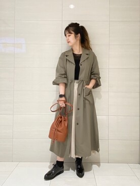 「andemiu」｜「アイテム（その他アウター）」を使った、たかみなさん（レディース・166cm）の秋コーディネート
