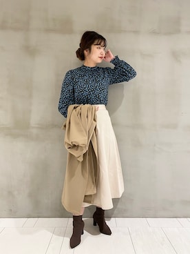 「andemiu」｜「アイテム（トレンチコート）」を使った、たかみなさん（レディース・166cm）の秋コーディネート