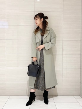 「andemiu」｜「アイテム（トレンチコート）」を使った、たかみなさん（レディース・166cm）の秋コーディネート