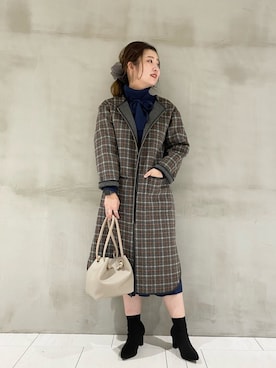「andemiu」｜「アイテム（その他アウター）」を使った、たかみなさん（レディース・166cm）の冬コーディネート