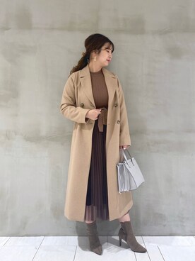 「andemiu」｜「アイテム（その他アウター）」を使った、たかみなさん（レディース・166cm）の冬コーディネート