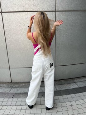 「BACK TO THE FIELD（バック トゥー ザ フィールド）のアイテム（サロペット/オーバーオール）」を使った、sakuraさん（レディース・163cm）の夏コーディネート