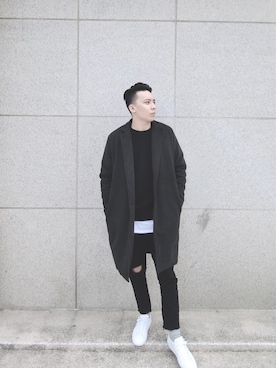 「COMMON PROJECTS（コモンプロジェクト）のアイテム（シューズ）」を使った、Wayneさん（メンズ・178cm）の冬コーディネート