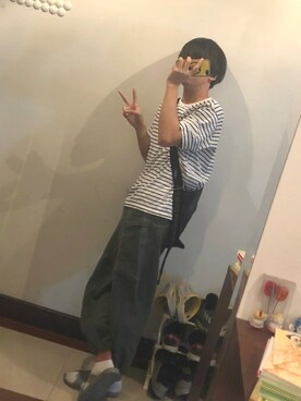 「ONLY（オンリー）のアイテム（チノパンツ）」を使った、Rikuさん（メンズ・168cm）の夏コーディネート
