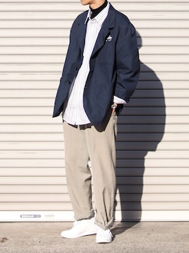 「adidas neo（アディダスネオ）のadidas neo VALCLEAN2 17FALL（スニーカー）」を使った、masumiさん（メンズ・180cm）の春コーディネート