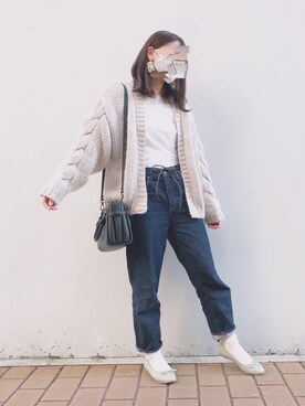 「& chouette（アンドシュエット）のアイテム（ショルダーバッグ）」を使った、timさん（レディース・156cm）の秋コーディネート