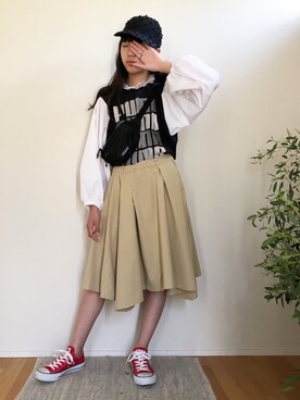 「アイテム（スカート）」を使った、ichi▷Mizさん（キッズ・150cm）の夏コーディネート