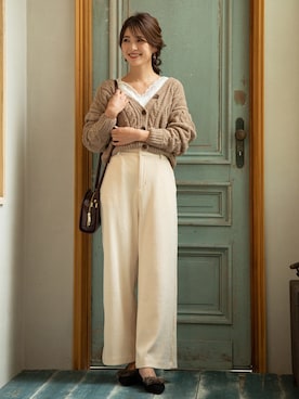 「VIS（ビス）のアイテム（Tシャツ/カットソー）」を使った、ViS onlineさん（レディース・166cm）の秋コーディネート