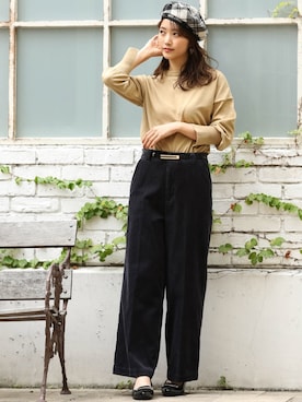 「VIS（ビス）のアイテム（帽子）」を使った、ViS onlineさん（レディース・165cm）の秋コーディネート