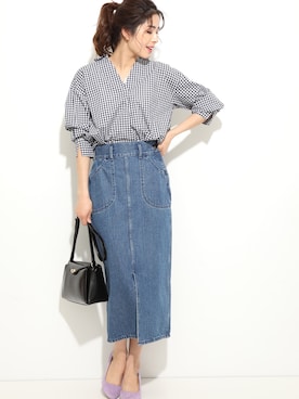 「アイテム（シューズ、パープル系）」を使った、ViS onlineさん（レディース・165cm）の春コーディネート