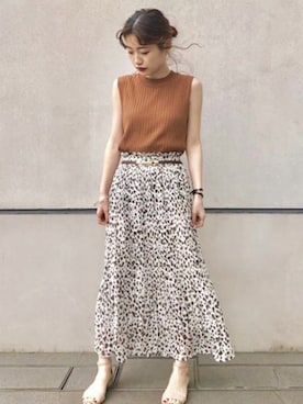 「VIS（ビス）のアイテム（Tシャツ/カットソー）」を使った、ViS onlineさん（レディース・153cm）の夏コーディネート