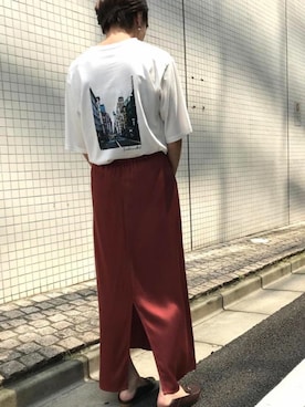 「VIS（ビス）のアイテム（Tシャツ/カットソー）」を使った、ViS onlineさん（レディース・163cm）の夏コーディネート