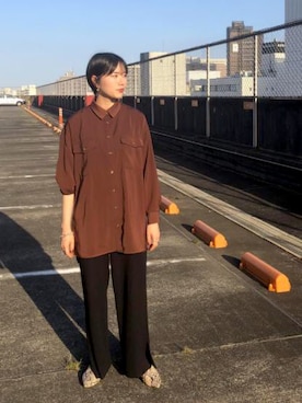 「アイテム（トップス、ブラウン系）」を使った、ViS onlineさん（レディース・155cm）の秋コーディネート