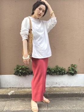 「VIS（ビス）のアイテム（Tシャツ/カットソー）」を使った、ViS onlineさん（レディース・155cm）の春コーディネート