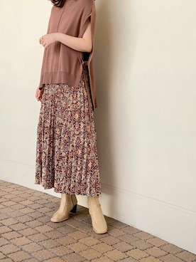 「アイテム（トップス、ブラウン系）」を使った、ViS onlineさん（レディース・165cm）の秋コーディネート