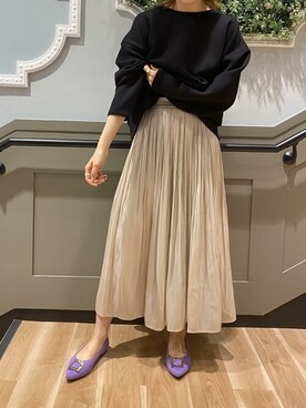 「アイテム（シューズ、パープル系）」を使った、ViS onlineさん（レディース・162cm）の秋コーディネート