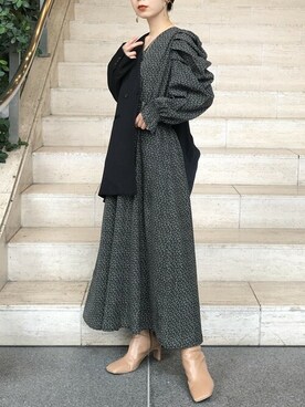 「VIS（ビス）のアイテム（ノーカラージャケット）」を使った、ViS onlineさん（レディース・148cm）の秋コーディネート
