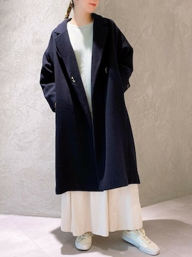 「オーバーコート」｜「アイテム（その他アウター）」を使った、ViS onlineさん（レディース・162cm）の秋コーディネート