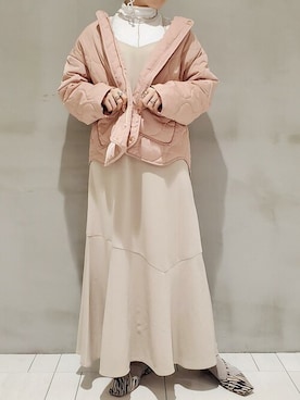 「アイテム（ワンピース、ピンク系）」を使った、ViS onlineさん（レディース・153cm）の秋コーディネート