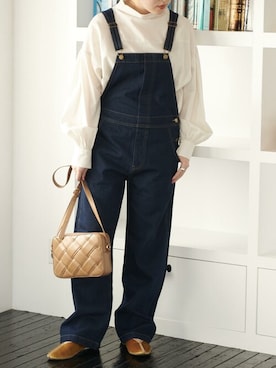 「デニムサロペット」｜ViS onlineさん（レディース・161cm）の秋コーディネート