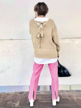 「VIS（ビス）のアイテム（Tシャツ/カットソー）」を使った、ViS onlineさん（レディース・155cm）の冬コーディネート