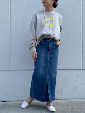 「Lee（リー）のアイテム（デニムスカート）」を使った、ViS onlineさん（レディース・161cm）の冬コーディネート