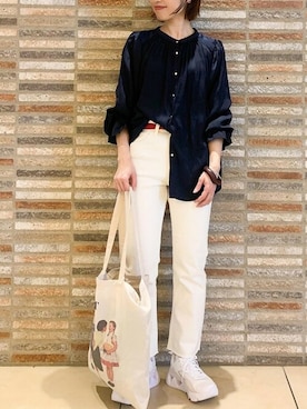 「ギャザーブラウス」｜ViS onlineさん（レディース・154cm）の冬コーディネート