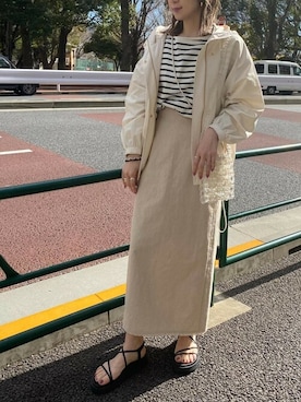 「ビーズバッグ」｜「アイテム（ジャケット/アウター）」を使った、ViS onlineさん（レディース・162cm）の春コーディネート