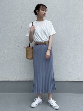 「VIS（ビス）のアイテム（Tシャツ/カットソー）」を使った、ViS onlineさん（レディース・164cm）の春コーディネート