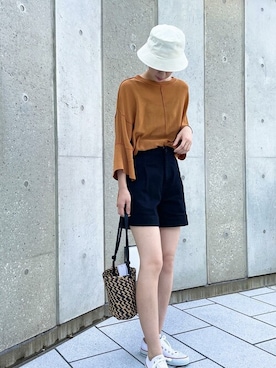 「VIS（ビス）のストレッチツイルショートパンツ（その他パンツ）」を使った、ViS onlineさん（レディース・167cm）の夏コーディネート