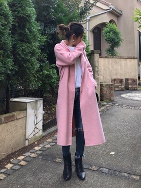 Zara ザラ のチェスターコート ピンク系 を使ったコーディネート一覧 Wear