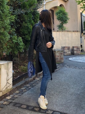 「コンバース ハイカット」｜「アイテム（チュニック）」を使った、seriiinaさん（レディース・158cm）の冬コーディネート