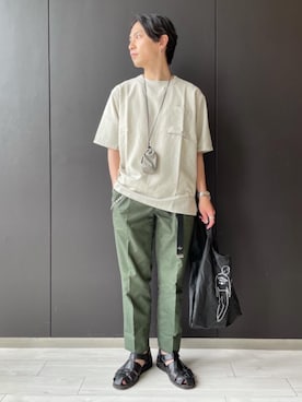 「FRUIT OF THE LOOM（フルーツオブザルーム）のアイテム（バッグ）」を使った、suenaga3951さん（メンズ・166cm）の春コーディネート