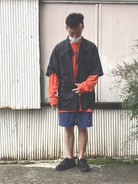 「no brand（ノーブランド）のアイテム（ナイロンジャケット）」を使った、higeさん（メンズ・174cm）の春コーディネート