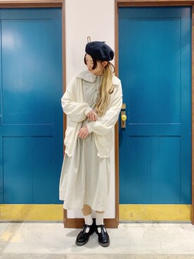 「ピスタチオ」｜「アイテム（ハンチング/ベレー帽）」を使った、うーさん ☁︎ 。さん（レディース・165cm）の春コーディネート