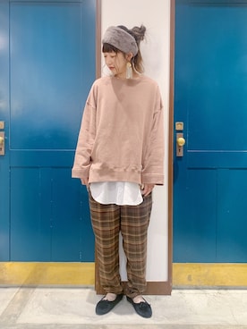 「スタッフセンバツ」｜「アイテム（バレエシューズ）」を使った、うーさん ☁︎ 。さん（レディース・166cm）の冬コーディネート