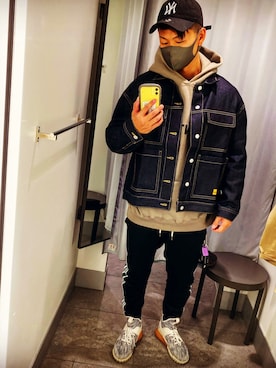 「Abercrombie&Fitch（アバークロンビーアンドフィッチ）のアイテム（スウェットパンツ）」を使った、naoki.nishidaさん（メンズ・177cm）の春コーディネート