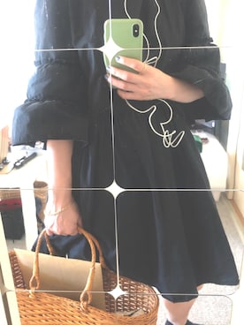 「VINTAGE（ヴィンテージ）のアイテム（かごバッグ）」を使った、erashioriさん（レディース・155cm）の夏コーディネート