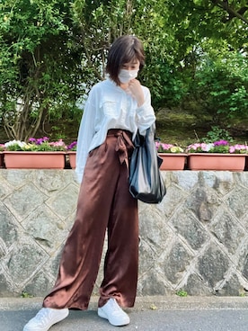 「LILY BROWN（リリーブラウン）のアイテム（パンツ）」を使った、mtmtnhさん（レディース・160cm）の春コーディネート