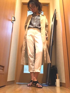 「stradivarius（ストラディバリウス）のアイテム（トレンチコート）」を使った、mimaraiさん（レディース・162cm）の春コーディネート