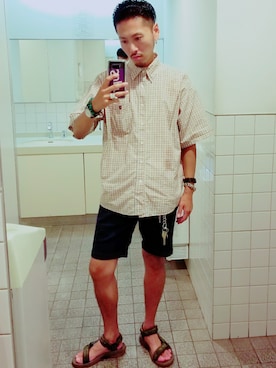 「BIG BILL（ビッグビル）のアイテム」を使った、Y-DRAGONさん（メンズ・176cm）の夏コーディネート